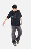 DAXUEN Black short-sleeved crew-neck graphic t-shirt