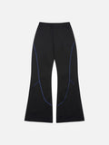 DAXUEN soft matte knit flared pants with contrast stitching