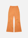 DAXUEN soft matte knit flared pants with contrast stitching