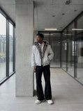 DAXUEN soft matte knit flared pants with contrast stitching — model photo