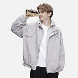 DAXUEN black bomber jacket with curved chest flaps
