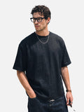 DAXUEN solid grey oversized curved-hem tee