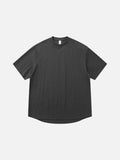Curved Hem Oversized Tee in Solid Grey