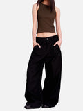 DAXUEN light grey curved-knife wide-leg trousers