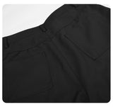 DAXUEN dark grey curved leg high-rise trousers with button detail