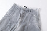 DAXUEN faded grey oversized curved-panel denim pants