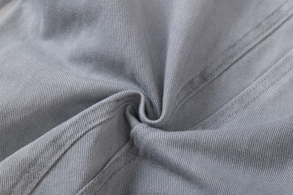DAXUEN faded grey oversized curved-panel denim pants