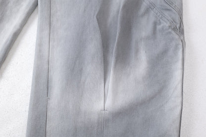 DAXUEN faded grey oversized curved-panel denim pants