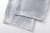 DAXUEN faded grey oversized curved-panel denim pants