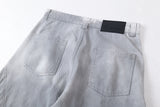 DAXUEN faded grey oversized curved-panel denim pants
