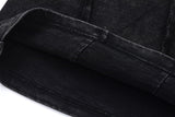 DAXUEN washed black oversized curved-seam emblem tee