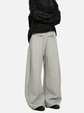 DAXUEN light grey wide-leg curved silhouette pants