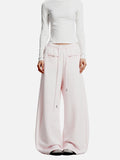 DAXUEN light grey wide-leg curved silhouette pants
