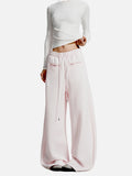 DAXUEN light grey wide-leg curved silhouette pants