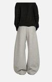 DAXUEN light grey wide-leg curved silhouette pants