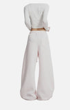 DAXUEN light grey wide-leg curved silhouette pants