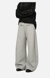 DAXUEN light grey wide-leg curved silhouette pants