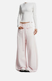 DAXUEN light grey wide-leg curved silhouette pants