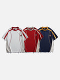 DAXUEN white curved stitch baseball graphic t-shirt