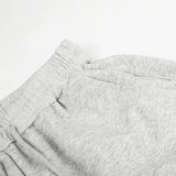 DAXUEN grey wide-leg shorts with curved stripes
