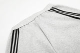 DAXUEN grey wide-leg shorts with curved stripes