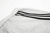 DAXUEN grey wide-leg shorts with curved stripes