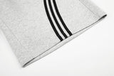 DAXUEN grey wide-leg shorts with curved stripes