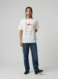 DAXUEN Graphic t-shirt featuring an apple and bear design — model photo