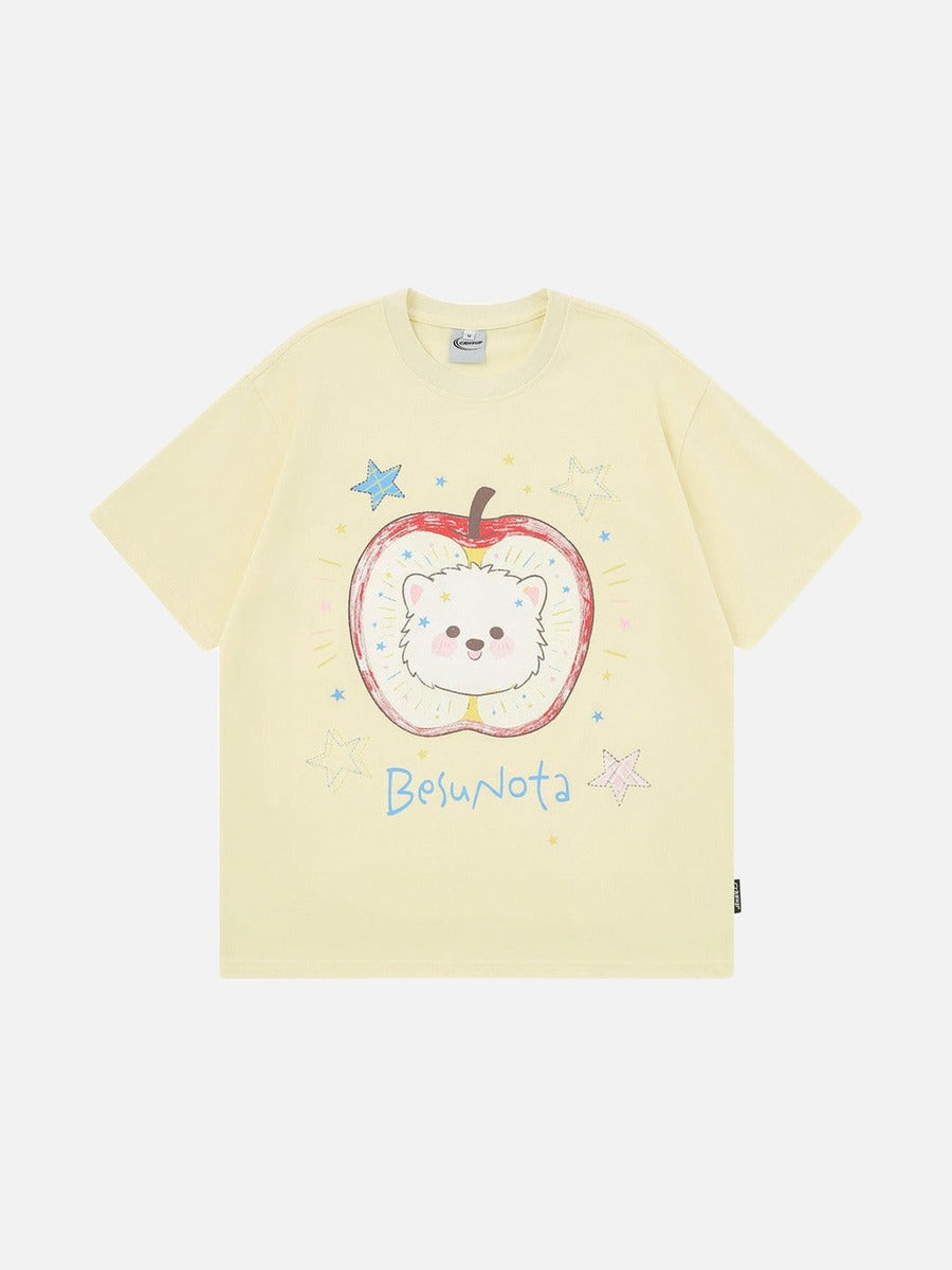 DAXUEN Graphic t-shirt featuring an apple and bear design