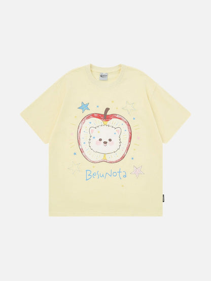 DAXUEN Graphic t-shirt featuring an apple and bear design