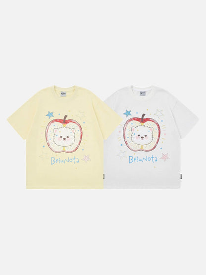 DAXUEN Graphic t-shirt featuring an apple and bear design