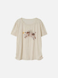 DAXUEN Relaxed fit short-sleeve t-shirt with dog graphic