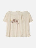 DAXUEN Relaxed fit short-sleeve t-shirt with dog graphic