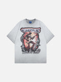 DAXUEN Short-sleeved loose-fit T-shirt with cyberpunk graphics