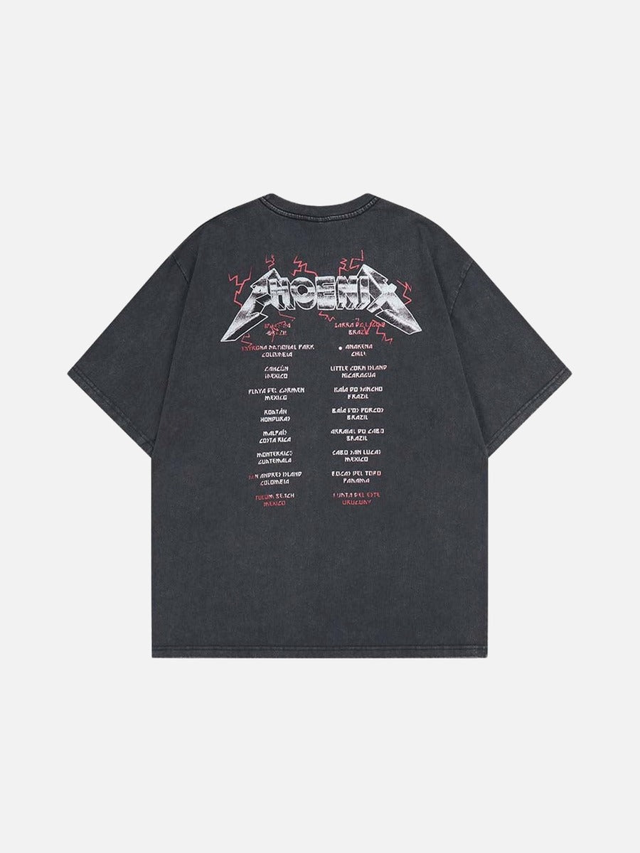 DAXUEN Short-sleeved loose-fit T-shirt with cyberpunk graphics