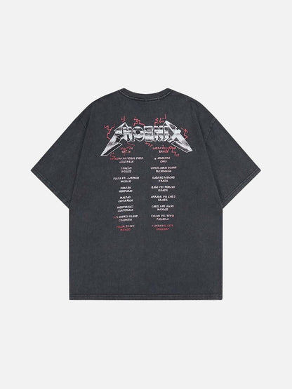 DAXUEN Short-sleeved loose-fit T-shirt with cyberpunk graphics