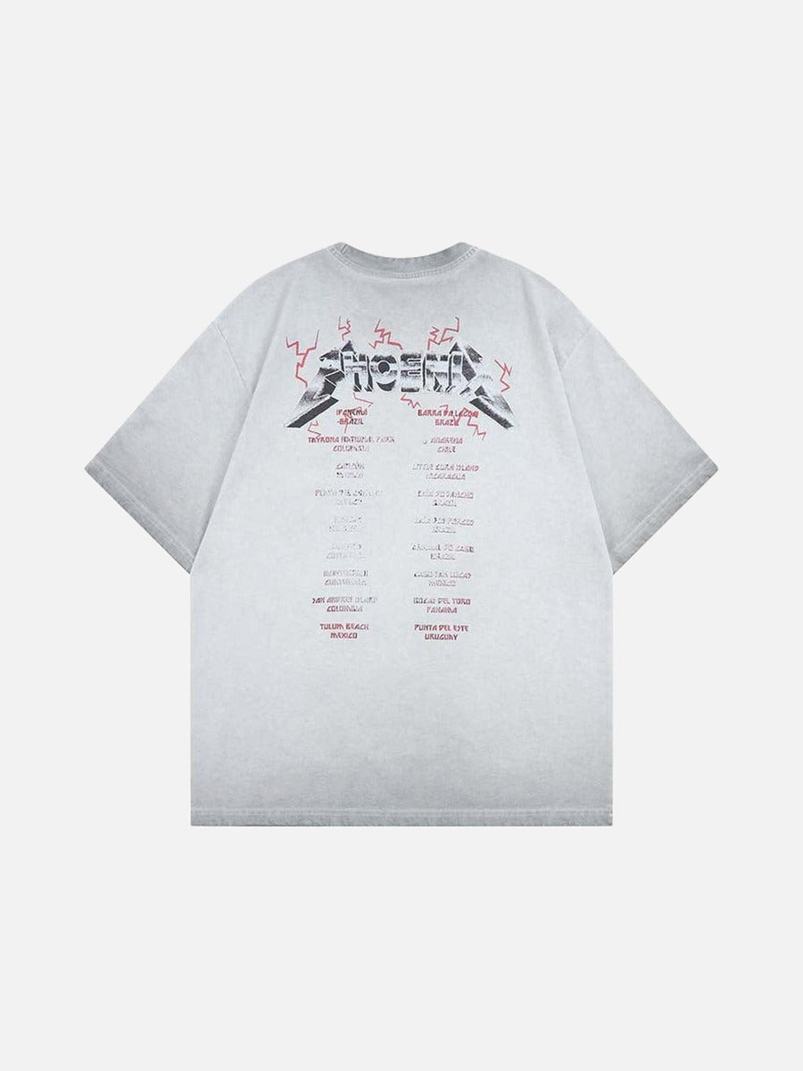 DAXUEN Short-sleeved loose-fit T-shirt with cyberpunk graphics