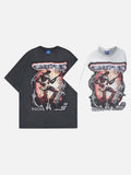 DAXUEN Short-sleeved loose-fit T-shirt with cyberpunk graphics