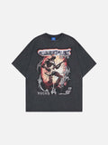 DAXUEN Short-sleeved loose-fit T-shirt with cyberpunk graphics