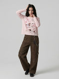 DAXUEN Dachshund graphic long sleeve top — model photo