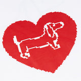 DAXUEN white dachshund heart graphic raglan t-shirt