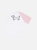 DAXUEN white dachshund heart graphic raglan t-shirt
