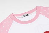 DAXUEN white dachshund heart graphic raglan t-shirt