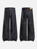 DAXUEN dark blue oversized wide-leg balloon denim pants