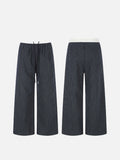 DAXUEN dark blue grid casual pants