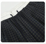 DAXUEN dark blue grid casual pants
