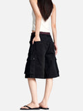 DAXUEN dark blue casual pants with grid pattern