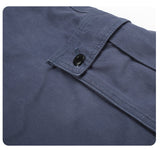 DAXUEN dark blue casual pants with grid pattern