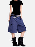 DAXUEN dark blue casual pants with grid pattern