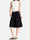 DAXUEN dark blue casual pants with grid pattern